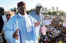 Abdoulaye Wade, 91 ans, reprend du service (ici lors d’un meeting, le 21 novembre 2014). © SEYLLOU/AFP