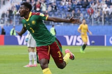 Le Camerounais Andre Frank Zambo Anguissa, lors du match face à l’Autralie, en Russie, le 22 juin 2017. © Ivan Sekretarev/AP/SIPA