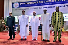 Les chefs d’État du G5 Sahel, lors de la conférence du 6 février 2018 à Niamey © DR/Présidence Niger