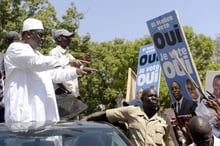 Le président Macky Sall en campagne pour le oui au référendum constitutionnel. Ici à Thiès, en 2016. © SEYLLOU/AFP