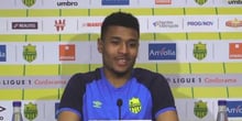 Capture d’écran d’une conférence de presse de Santy Ngom. © Chaîne Dailymotion du FC Nantes / DR