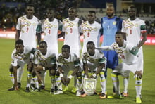 L’équipe de football du Sénégal avant le match du Groupe B de la Coupe d’Afrique des Nations contre le Zimbabwe au Stade de Franceville, au Gabon, le 19 janvier 2017. © Sunday Alamba/AP/SIPA