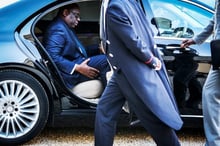 Le chef de l’État, Macky Sall, arrivant à l’Élysée, à Paris, le 20 avril 2018. © HAMILTON/REA