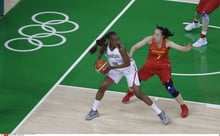 Le match de basket Sénégal-Chine, lors des Jeux olympiques d’été de 2016 à Rio de Janeiro, au Brésil. © Carlos Osorio/AP/SIPA