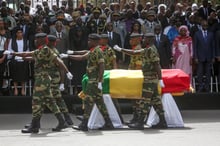 Lors de l’hommage national à Bruno Diatta, jeudi 27 septembre 2018 à Dakar. © Présidence sénégalaise