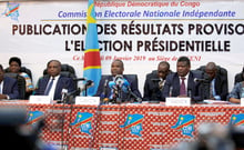 La Ceni lors de l’annonce des résultats, à Kinshasa. © Jackson Njehia/REUTERS