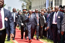 Joseph Kabila, lors de l’investiture de son successeur, le 24 janvier,à Kinshasa. © Olivia Acland/REUTERS