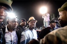 Ousmane Sonko en meeting à Pikine le 21 février 2019. © Sylvain Cherkaoui pour Jeune Afrique