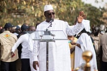 Macky Sall, après avoir voté à l’école Thierno Mamadou Sall à Fatick, le 24 février 2019. © Sylvain Cherkaoui pour Jeune Afrique