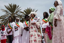 La 2e vice-présidente de l’Assemblée nationale Awa Gueye Diop lors de la manifestation contre les violences faites aux femmes, à Dakar le 25 mai 2019. © Manon Laplace pour JA