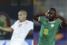 Wahbi Khazri et Sadio Mané, les deux attaquants vedettes de la Tunisie et du Sénégal. © Hassan Ammar/AP/SIPA