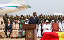 Le président Macky Sall lors de la cérémonie d’hommage national à Ousmane Tanor Dieng, le 18 juillet 2019, en présence notamment de son homologue malien Ibrahim Boubacar Keïta. © DR / présidence de la République du Sénégal