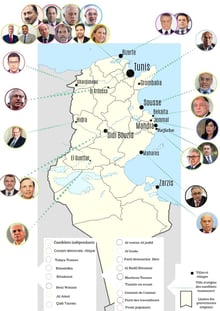 Parmi les candidats à l’élection présidentielle du 15 septembre, dix candidats sur 26 proviennent de la capitale Tunis. © Jeune Afrique