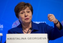 Kristalina Georgieva, directrice générale du Fonds monétaire international (FMI) à Washington en octobre 2019. © Jose Luis Magana/AP/SIPA