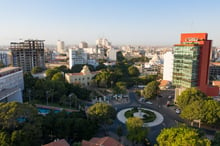 Le centre-ville de la capitale du Sénégal, Dakar. © Youri Lenquette pour JA