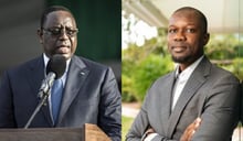 Macky Sall et Ousmane Sonko. © Montage JA – JOHN WESSELS / AFP-Clément Tardif pour JA