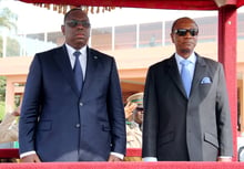 Macky Sall et Alpha Condé, en mars 2015 à Conkary. © CELLOU BINANI/AFP