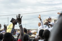 Moïse Katumbi, à Kinshasa, le 6 novembre 2020, lors de son retour après cinq ans d’exil. © ARSENE MPIANA/AFP