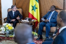 Antony Blinken et Macky Sall, à Dakar, le 20 novembre 2021. © AP/SIPA