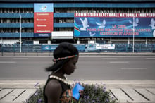 Le siège de la Commission électorale nationale indépendante à Kinshasa. Photographie d’illustration. © JOHN WESSELS/AFP