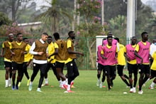 Entrainement des joueurs sénégalais à Pana au Cameroun, le 13 janvier. © PIUS UTOMI EKPEI/AFP