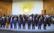 Photo de famille lors du dernier sommet de l’Union africaine, à Addis-Abeba, les 5 et 6 février. © AP Photo/SIPA