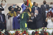 Lors de la victoire du Sénégal à la CAN 2022, à Yaoundé. © Haykel Hmima/AFP