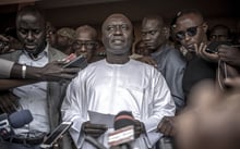 Idrissa Seck, lors d’une déclaration à la presse, après l’annonce des résultats de la présidentielle, en 2019. © Pierre Vanneste/AFP