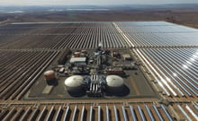 La centrale solaire de Ouarzazate, également appelée centrale de Noor, située dans la région du Drâa-Tafilalet, au Maroc. © Getty Images