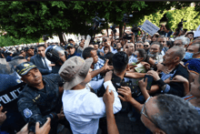 Selon des sources policières, une dizaine de manifestants ont été interpellés lors d’un rassemblement contre le président tunisien, le 22 juillet 2022 à Tunis. © FETHI BELAID / AFP