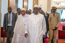 Abdoulaye Wade et Macky Sall au Palais présidentiel à Dakar, le 12 octobre 2019. Abdoulaye Wade et Macky Sall Palais présidentiel, Dakar 12 octobre 2019 © Présidence du Sénégal