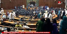 Les débats à l’Assemblée nationale sénégalaise ont tourné à la foire d’empoigne, le 12 septembre 2022. © Capture d’écran RTS