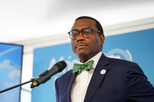 Le président de la Banque africaine de développement, Akinwumi Adesina, au Sommet sur l’adaptation en Afrique de Rotterdam, le 5 septembre 2022. © Jeroen Jumelet/AFP