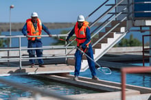 L’usine de traitement d’eau potable de Keur Momar Sarr. © SENEAU