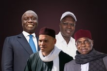 De gauche à droite en partant du haut : Idrissa Seck, Khalifa Sall, Karim et Abdoulaye Wade. © Idrissa Seck Karim WADE Khalifa Sall Abdoulaye Wade MONTAGE JA : Youri Lenquette pour JA ; ASSANE GUEYE/APANEWS ; Sylvain Cherkaoui pour JA ; Sylvain Cherkaoui pour JA