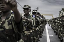 Défilé des élèves du prytanée militaire de Saint-Louis, le 9 janvier 2023. © Annika Hammerschlag pour JA