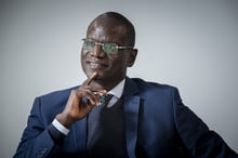 Abdourahmane Diouf, juriste, homme politique, président du parti Awalé et candidat à l’élection présidentielle, ici à Paris, le 17 mars 2023. © Vincent Fournier pour JA