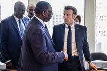 Macky Sall et Emmanuel Macron, le 21 septembre 2022 à New York. © Ludovic MARIN / AFP