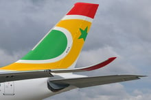 Airbus A330-900 d’Air Sénégal sur le tarmac du centre de livraison d’Airbus à Colomiers, dans le sud-ouest de la France. © PASCAL PAVANI/AFP