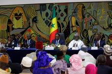 Le président Macky Sall, lors du dialogue national, le 31 mai 2023. © NGOUDA DIONE/REUTERS