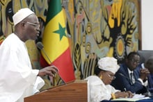 Khalifa Sall lors du dialogue national au palais de la République à Dakar, le 31 mai 2023. © SEYLLOU / AFP