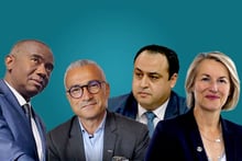 De gauche à droite : Alioune Badara Fall (Air Sénégal), Hadi Akoum (Airbus), Yacine Benslimane (Air Algérie), Anne Rigail (Air France) © Montage JA : DR, Magzter, DR, Air France/KLM