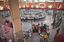 Au siège de la Societe générale de Banque en Côte d’Ivoire (SGBCI), en 2018, à Abidjan. © Olivier pour JA.