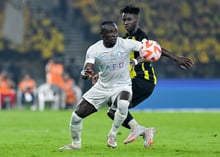 Sadio Mané, lors du match de la 17e journée de la Saudi Pro League opposant son équipe (Al-Nassr, Riyad)) à Al-Ittihad, au stade Roi-Abdallah de Djeddah (2-5), le 26 décembre 2023. © Abdullah Abdulaziz / ANADOLU / Anadolu via AFP