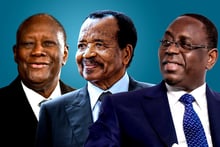 De g. à dr. : Alassane Ouattara, Paul Biya, Macky Sall. © Montage JA ; Maboup ; AFP ; présidence du Sénégal