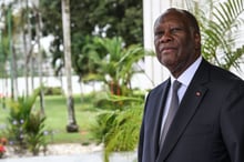 Le président ivoirien Alassane Ouattara au palais présidentiel, à Abidjan le 5 octobre 2023. © Sia KAMBOU/AFP