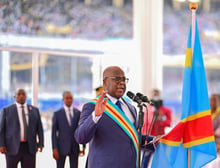 Félix Thisekedi, le 20 janvier 2024 à Kinshasa, lors de son investiture. © Photo by Presidency of DRC / ANADOLU / Anadolu via AFP