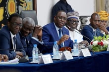 Le président sénégalais Macky Sall lors du dialogue national au Palais de la République à Dakar, le 31 mai 2023. © SEYLLOU / AFP