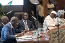 Le président sénégalais, Macky Sall, lors du dialogue national à Diamniadio le 26 février 2024. © Photo by Seyllou / AFP