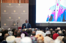 Macky Sall, le président sénégalais, s’exprimant lors de l’ouverture du Dialogue national, à Diamniadio, le 26 février 2024. © Seyllou/AFP